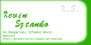 kevin sztanko business card